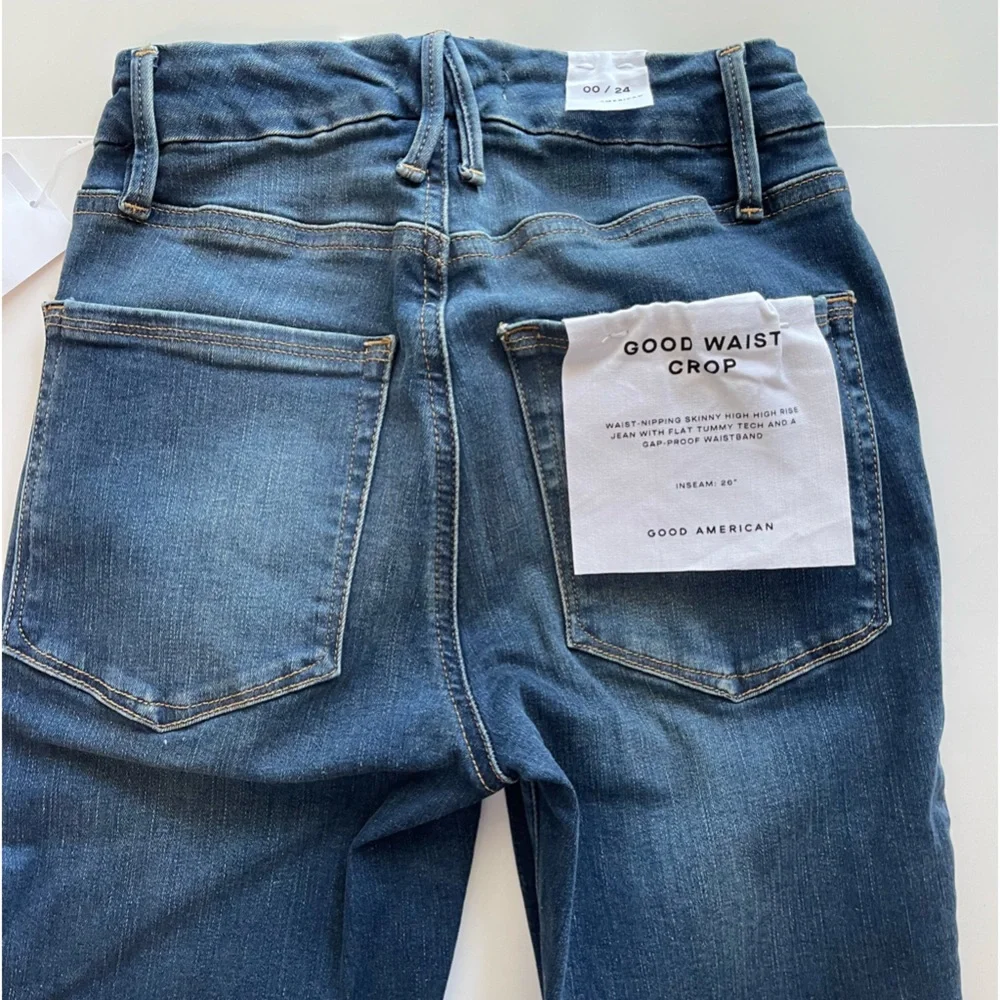 Good American Good Waist Raw Edge Skinny Jeans 00/24 - Picture 3 of 9